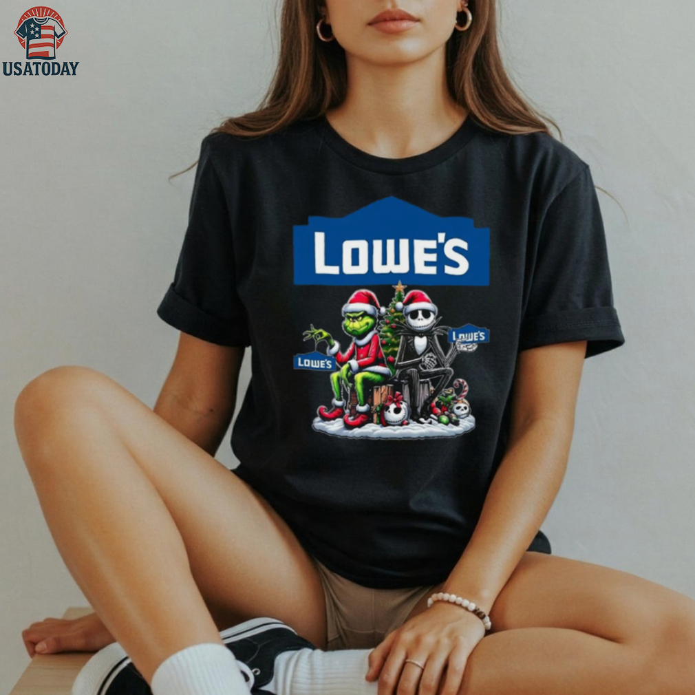 Lowes Christmas The Grinch And Jack Skellington Unwilling Friends Logo T Shirt Lowes Christmas The Grinch And Jack Skellington Unwilling Friends Logo T Shirt