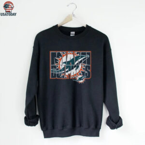 Miami Dolphins Black Team Stacked Logo Shirt