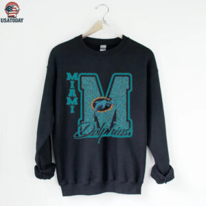 Miami Dolphins Glitter M Logo Tee
