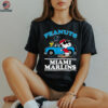 Miami Marlins Snoopy Peanuts Car Baseball T Shirt