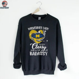 Michigan Wolverines lady sassy classy and a tad badassy diamond heart shirt