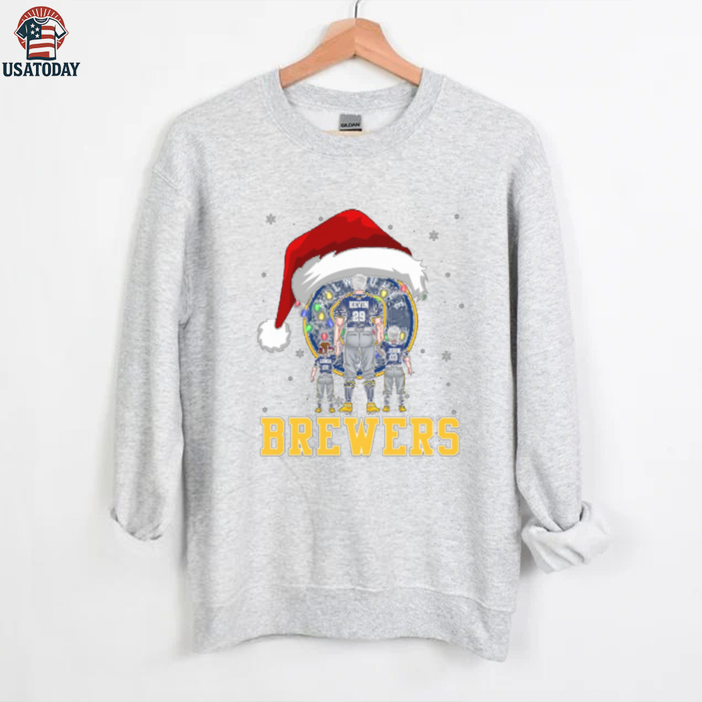 Milwaukee Brewers Santa Christmas Lights Shirt – Custom Name MLB Family Tee – Personalized Holiday Baseball Apparel Gift Milwaukee Brewers Santa Christmas Lights Shirt – Custom Name MLB Family Tee – Personalized Holiday Baseball Apparel Gift