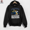 Milwaukee Brewers Snoopy Peanuts Car Baseball T Shirt