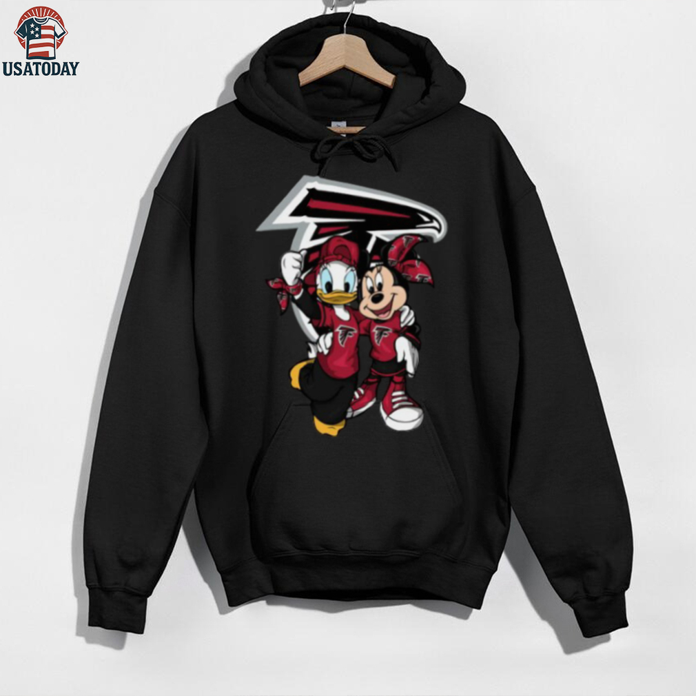 Minnie and Donald Duck Atlanta Falcons Fan Tee Minnie and Donald Duck Atlanta Falcons Fan Tee