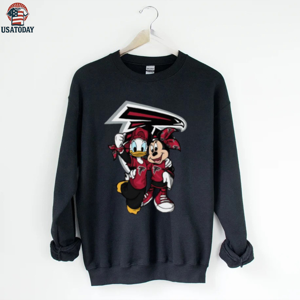Minnie and Donald Duck Atlanta Falcons Fan Tee Minnie and Donald Duck Atlanta Falcons Fan Tee