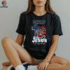 New England Patriots in my veins Jesus in my heart cross mascot shirt