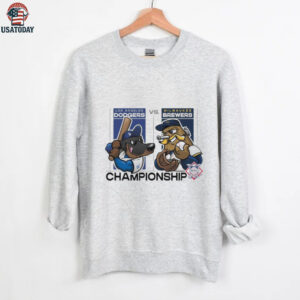 Official Los Angeles Dodgers Vs Milwaukee Brewers 2025 MLB League Championship Series Mascots t shirt