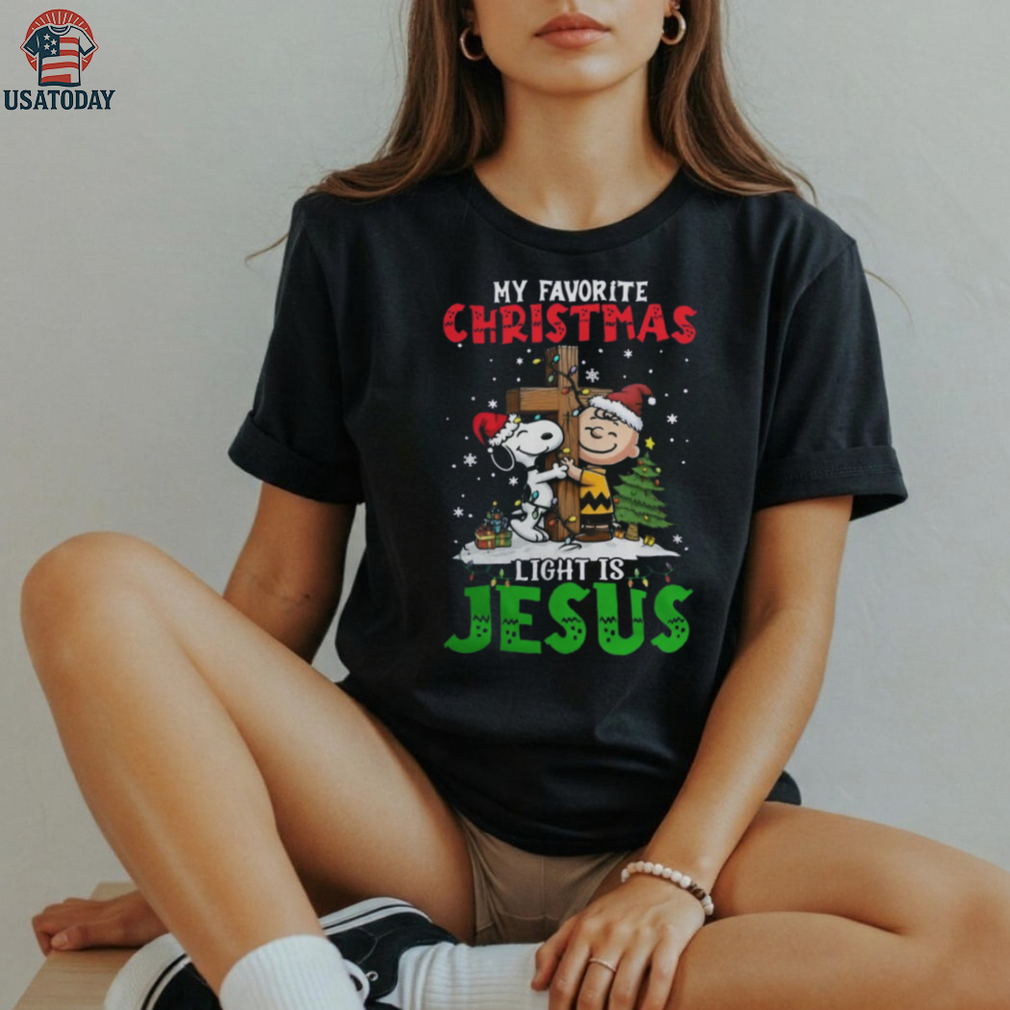 Official Snoopy Charlie Brown My Favorite Christmas Light Is Jesus Shirt Official Snoopy Charlie Brown My Favorite Christmas Light Is Jesus Shirt