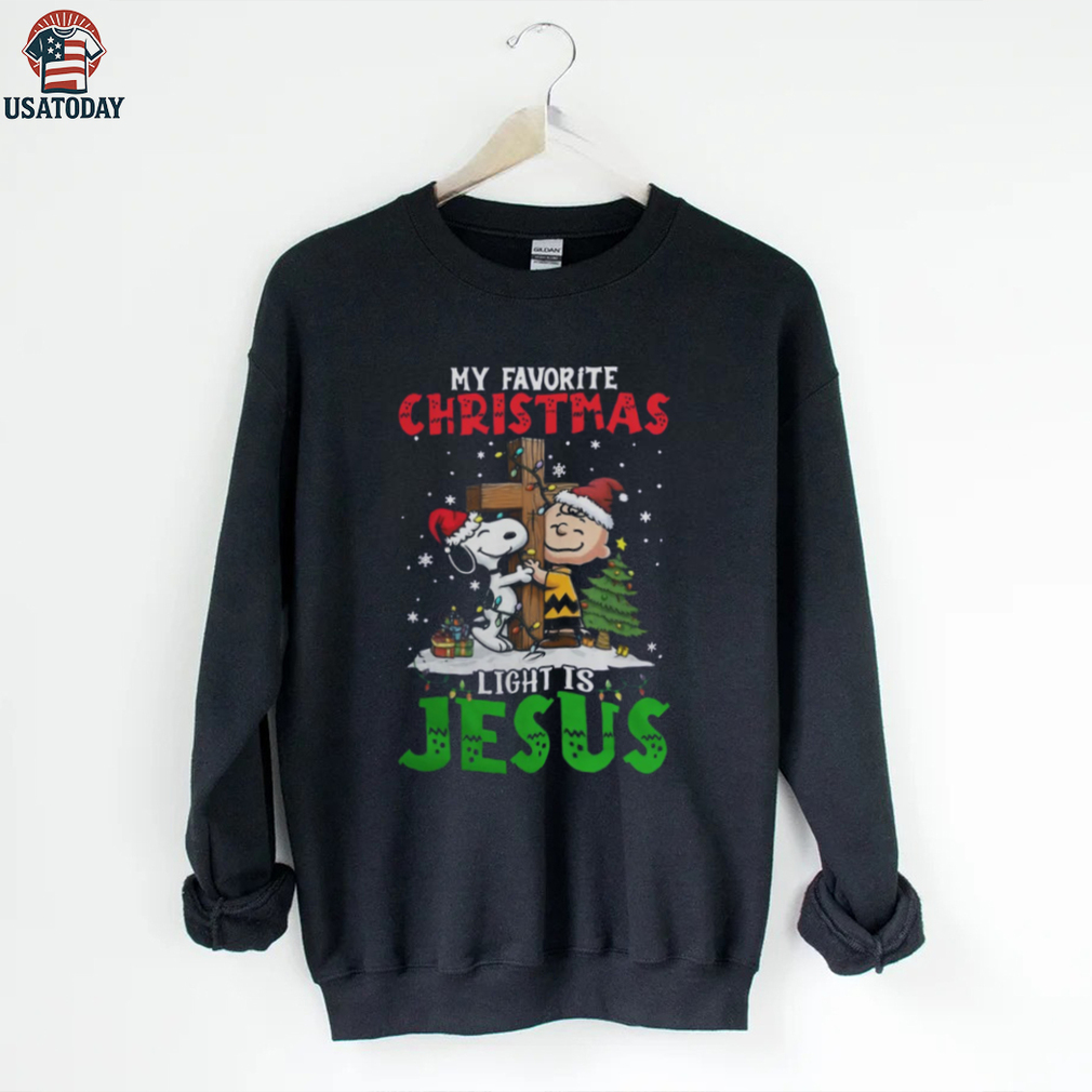 Official Snoopy Charlie Brown My Favorite Christmas Light Is Jesus Shirt Official Snoopy Charlie Brown My Favorite Christmas Light Is Jesus Shirt