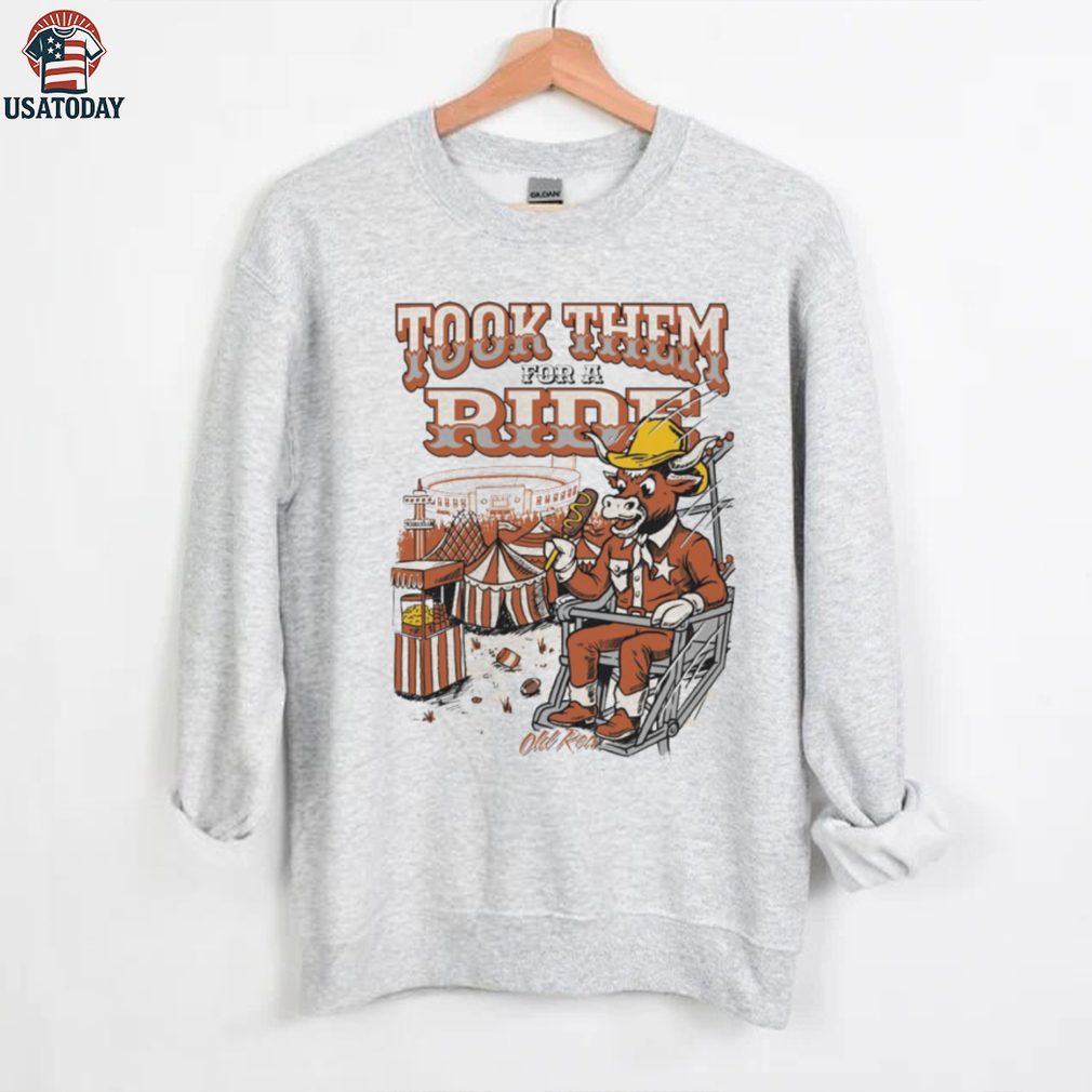 Official Took Them For A Ride Texas Longhorns Mascot Painting t–shirt Official Took Them For A Ride Texas Longhorns Mascot Painting t–shirt