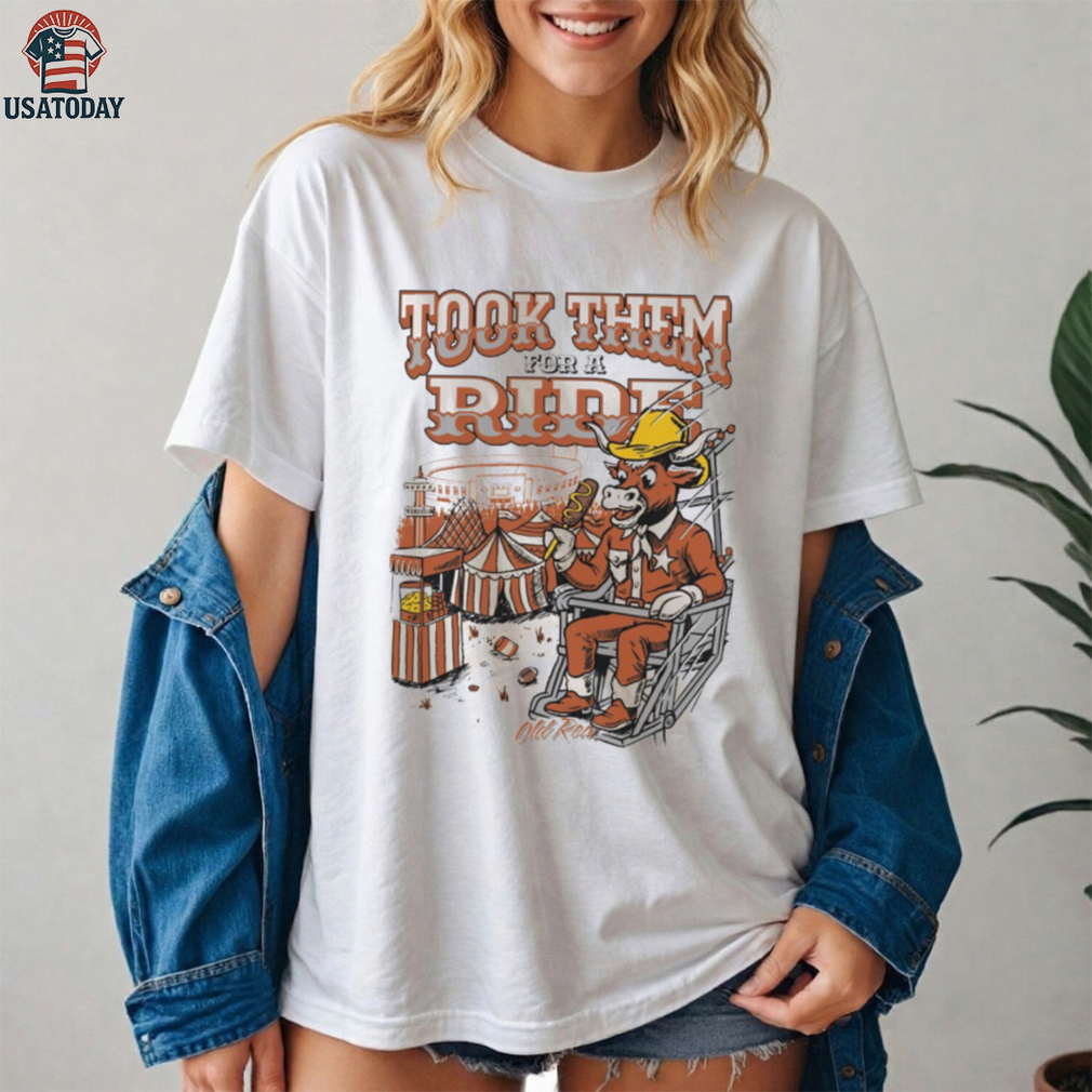 Official Took Them For A Ride Texas Longhorns Mascot Painting t–shirt Official Took Them For A Ride Texas Longhorns Mascot Painting t–shirt