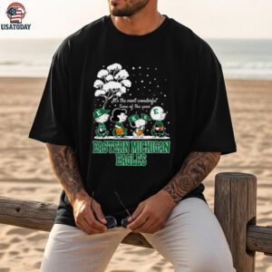 Peanuts Eastern Michigan Eagles Winter It’s The Most Wonderful Time Of The Year T Shirt