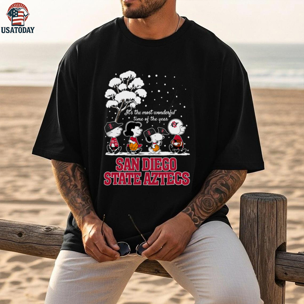Peanuts San Diego State Aztecs Winter It’s The Most Wonderful Time Of The Year T Shirt Peanuts San Diego State Aztecs Winter It’s The Most Wonderful Time Of The Year T Shirt