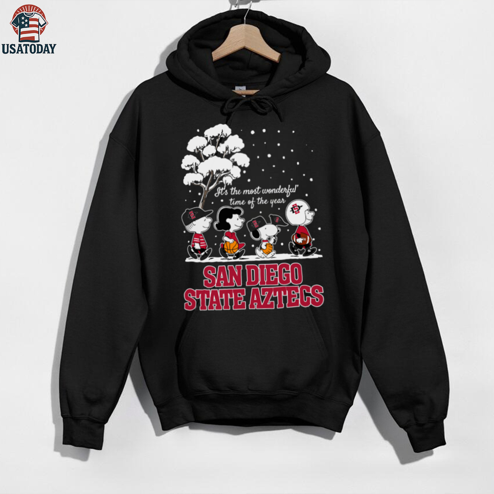Peanuts San Diego State Aztecs Winter It’s The Most Wonderful Time Of The Year T Shirt Peanuts San Diego State Aztecs Winter It’s The Most Wonderful Time Of The Year T Shirt