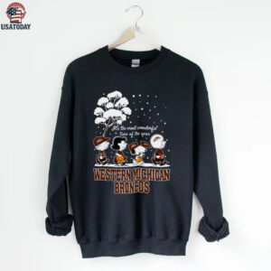 Peanuts Western Michigan Broncos Winter It’s The Most Wonderful Time Of The Year T Shirt