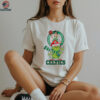 Personalized Boston Celtics Grinch Christmas Tee, Funny Holiday Shirt with Santa Hat Lights Scarf, NBA Basketball Fan Gift