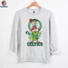 Personalized Boston Celtics Grinch Christmas Tee, Funny Holiday Shirt with Santa Hat Lights Scarf, NBA Basketball Fan Gift