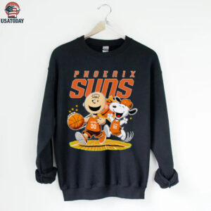 Phoenix Suns X Charlie Brown And Snoopy Playing Basketball Shirt