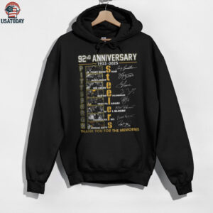 Pittsburgh Steelers 92nd Anniversary Thank You For The Memories T Shirt 1933 2025 Official Fan Gear