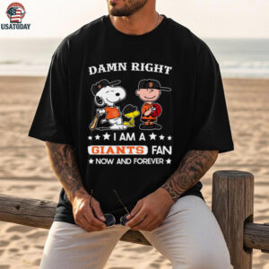 San Francisco Giants Baseball Snoopy Woodstock Charlie Brown Damn Right Now And Forever T Shirt