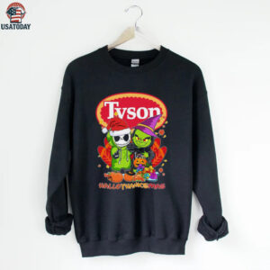 Santa Jack Skellington And Grinch x Tyson Happy HalloThanksMas Turkey Logo Tee