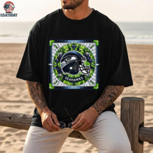 Seattle Seahawks Stained Glass Helmet T Shirt