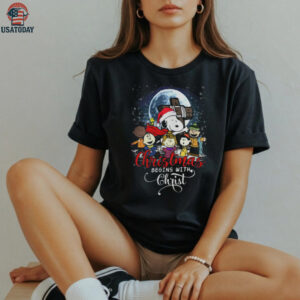 Snoopy Christmas Begins With Christ T Shirt