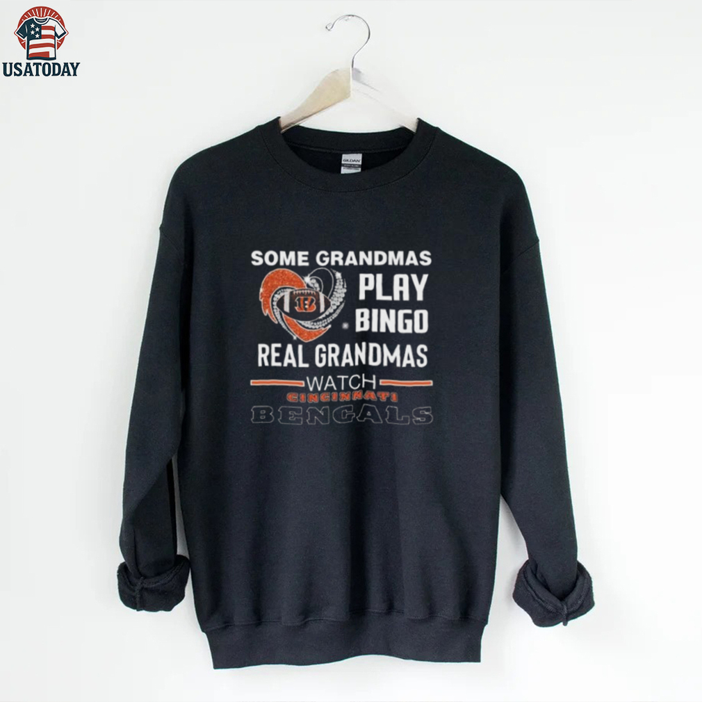 Some Grandmas Play Bingo Real Grandmas Watch Cincinnati Bengals Diamond Heart 2025 T shirt Some Grandmas Play Bingo Real Grandmas Watch Cincinnati Bengals Diamond Heart 2025 T shirt