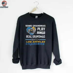 Some Grandmas Play Bingo Real Grandmas Watch Los Angeles Chargers Diamond Heart 2025 T shirt