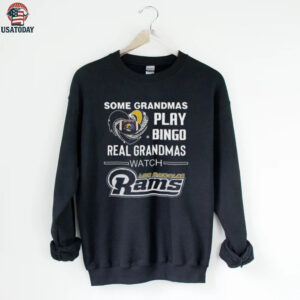 Some Grandmas Play Bingo Real Grandmas Watch Los Angeles Rams Diamond Heart 2025 T shirt