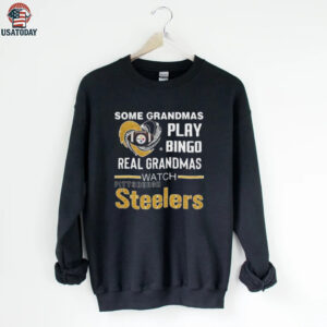 Some Grandmas Play Bingo Real Grandmas Watch Pittsburgh Steelers Diamond Heart 2025 T shirt