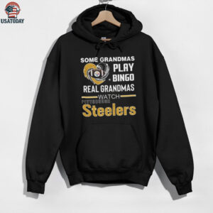 Some Grandmas Play Bingo Real Grandmas Watch Pittsburgh Steelers Diamond Heart 2025 T shirt
