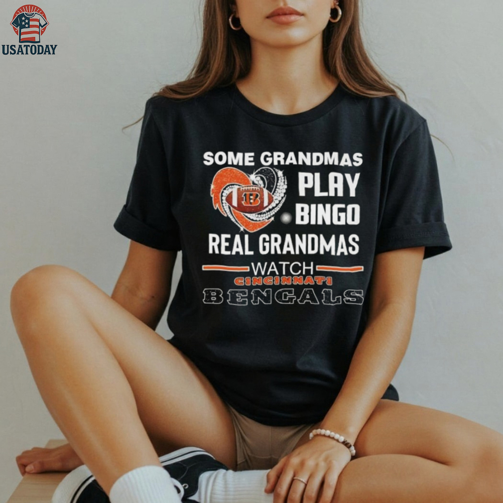 Some grandmas play bingo real grandmas watch Cincinnati Bengals football diamond heart shirt Some grandmas play bingo real grandmas watch Cincinnati Bengals football diamond heart shirt