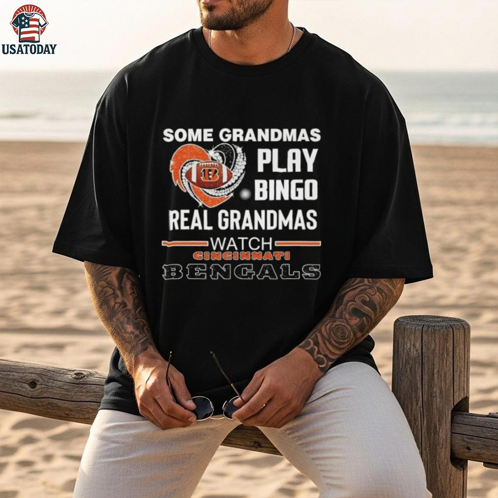 Some grandmas play bingo real grandmas watch Cincinnati Bengals football diamond heart shirt Some grandmas play bingo real grandmas watch Cincinnati Bengals football diamond heart shirt