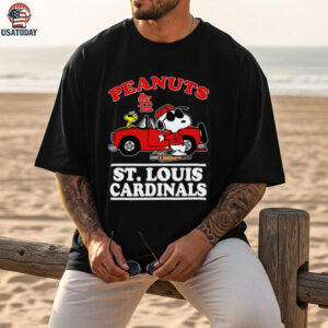 St Louis Cardinals Snoopy Peanuts Car Baseball T Shirt