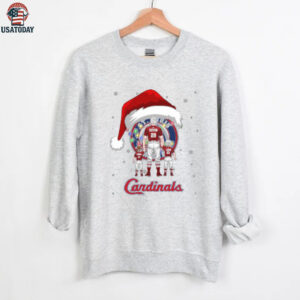 St. Louis Cardinals Santa Christmas Lights Matching Tee – Custom Name MLB Shirt – Personalized Holiday Baseball Gift for Families