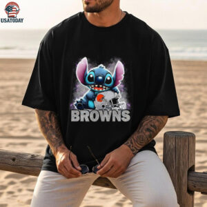 Stitch Loves Browns NFL Fan T Shirt