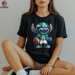Stitch wearing Philadelphia Eagles football shirt