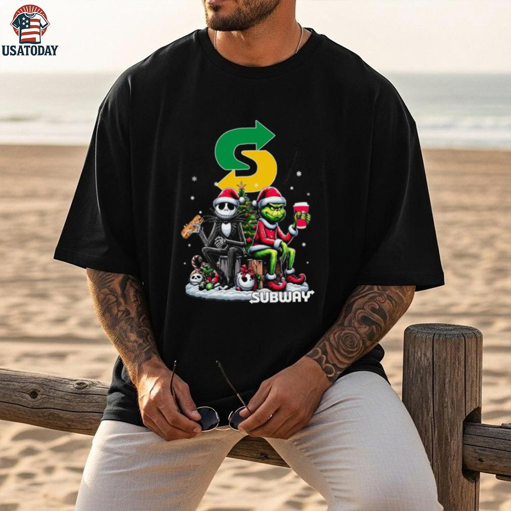 Subway Christmas The Grinch And Jack Skellington Unwilling Friends Logo T Shirt Subway Christmas The Grinch And Jack Skellington Unwilling Friends Logo T Shirt