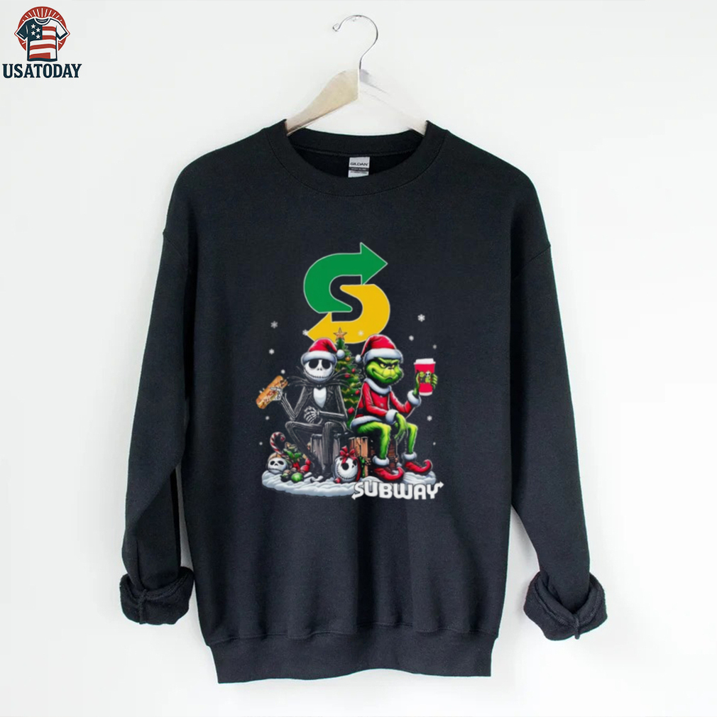 Subway Christmas The Grinch And Jack Skellington Unwilling Friends Logo T Shirt Subway Christmas The Grinch And Jack Skellington Unwilling Friends Logo T Shirt