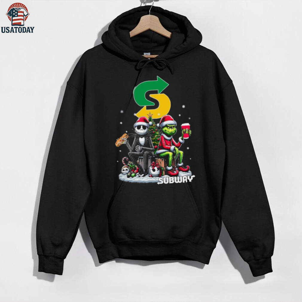 Subway Christmas The Grinch And Jack Skellington Unwilling Friends Logo T Shirt Subway Christmas The Grinch And Jack Skellington Unwilling Friends Logo T Shirt