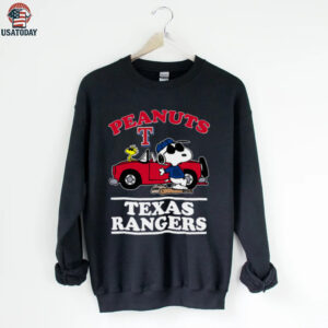 Texas Rangers Snoopy Peanuts Car Baseball T Shirt