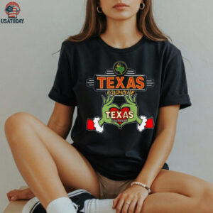 The Grinch Heart Hands Love Texas Roadhouse Funny Christmas Employee T Shirt