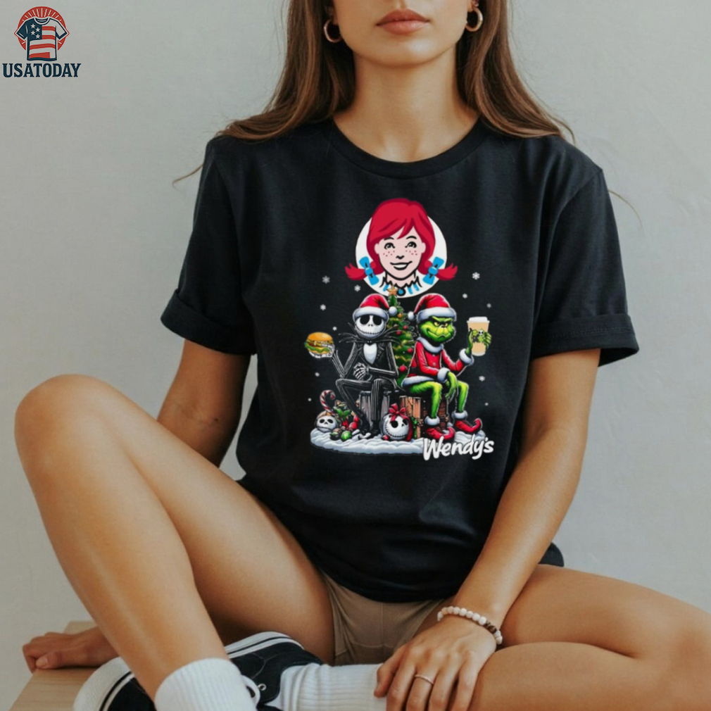Wendy�s Christmas Jack Skellington And Grinch Burger Coffee T Shirt Wendy�s Christmas Jack Skellington And Grinch Burger Coffee T Shirt